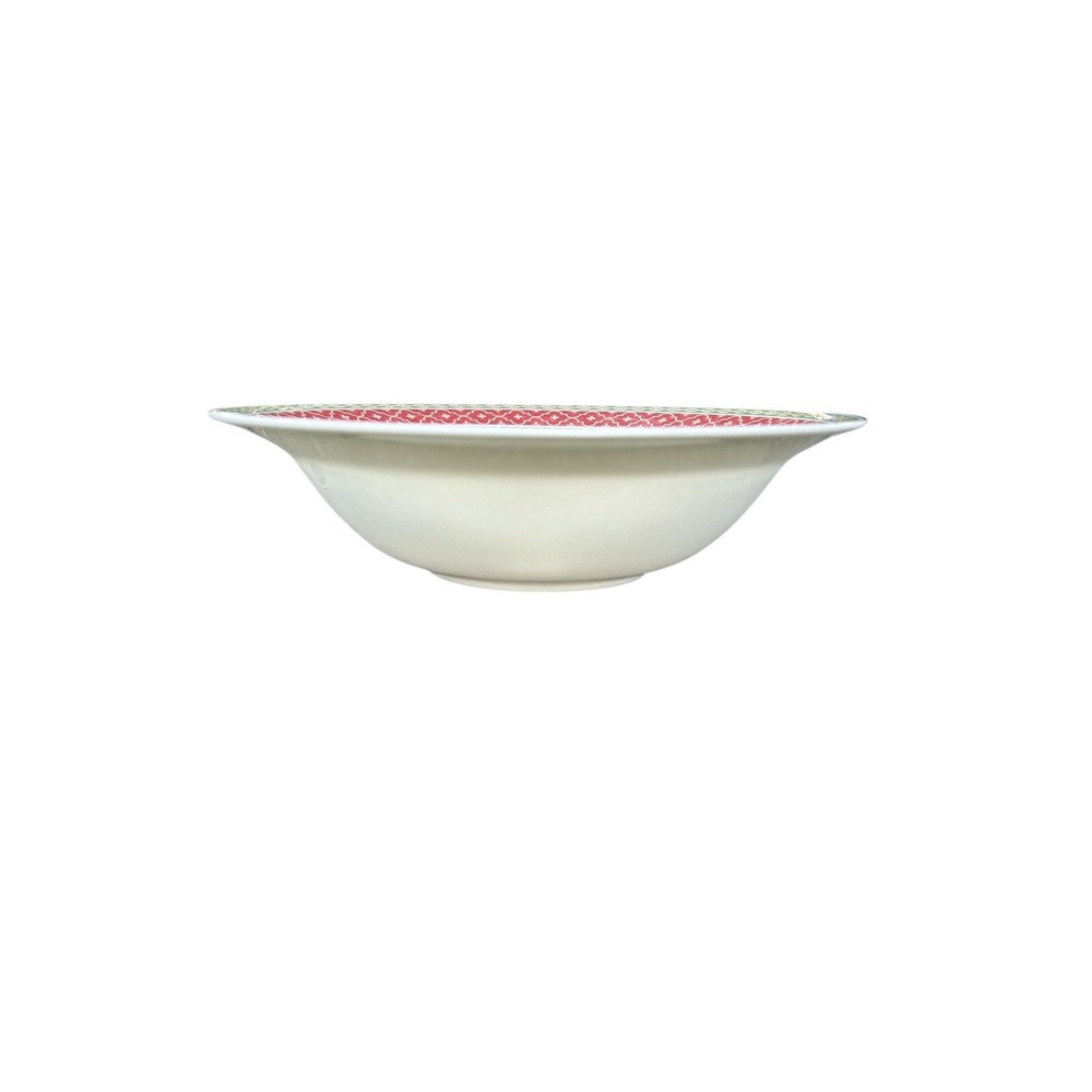 Fitz and Floyd Sonoma 10" Serving Bowl  Red Green Accent